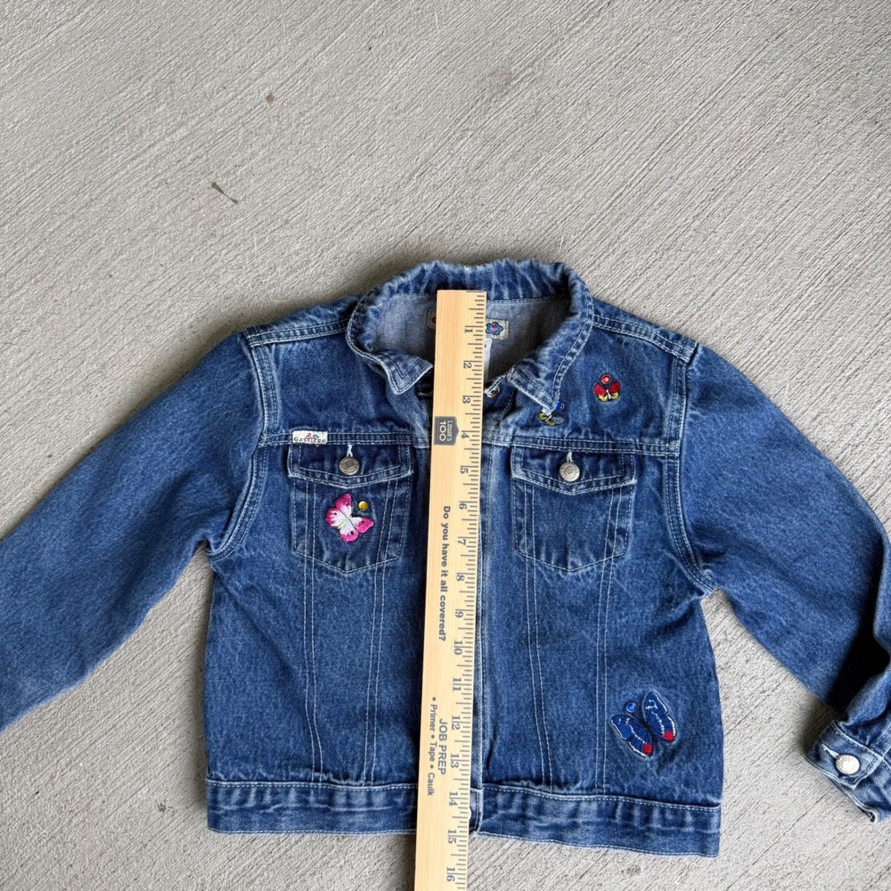 Vintage Gasoline by Ralph Nakash Kids Butterfly Denim Jacket 4T 5T Y2K - Picture 8 of 8